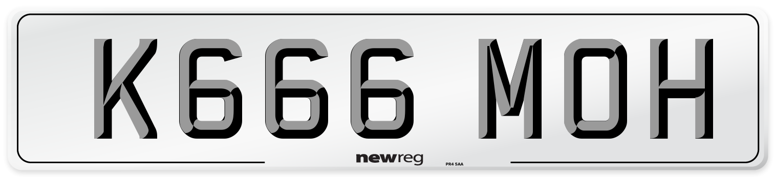 K666 MOH Number Plate from New Reg